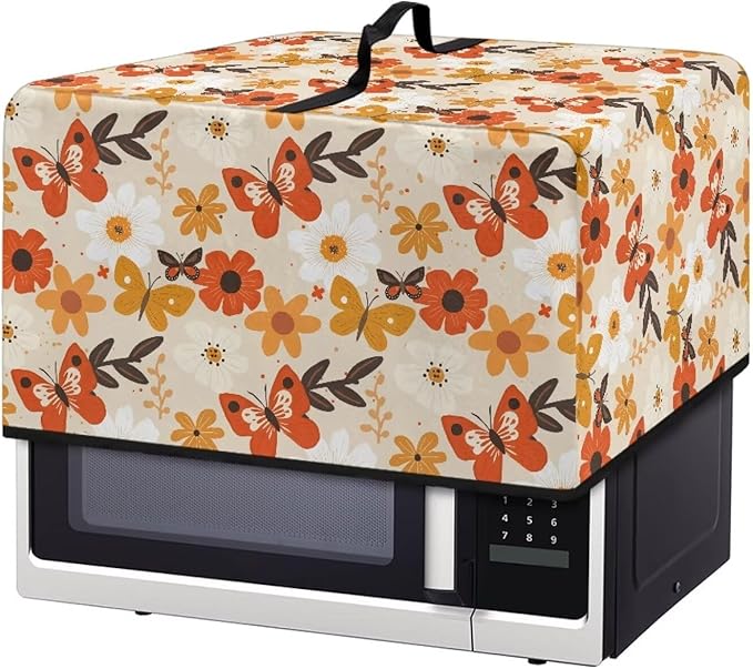 Microwave Oven Universal Dust Cover, Butterfly Waterproof Polyester Fabric Dust by Unknown