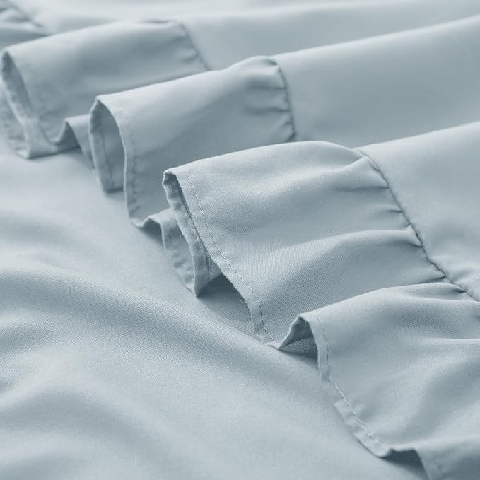 KKJIAF Ruffle Pillow Cases 18x18 Inches, Dusty Blue Square Ruffled Pillow - Image 7