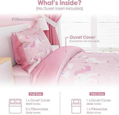 SANDJEST Unicorn Duvet Cover Sets Full Size - Image 2
