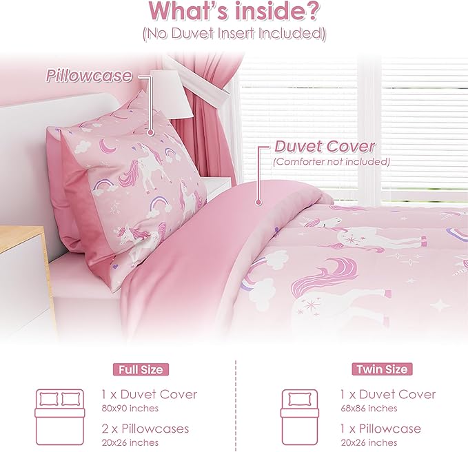 SANDJEST Unicorn Duvet Cover Sets Twin Size - Image 2