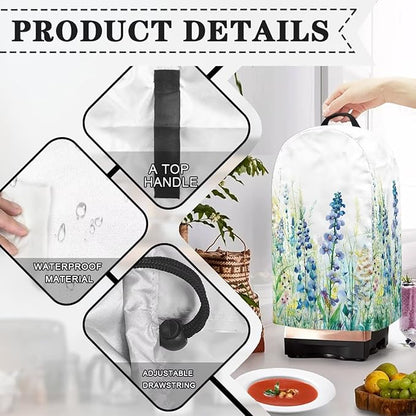 Blue Lavender Floral Kitchen Blender Cover Food Processor Dust Cover - Image 5