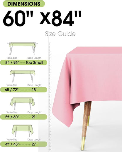 Pureegg Rectangle Table Cloth 60" x 84" – 8 Packs, Durable Polyester Tablecloth - Image 3