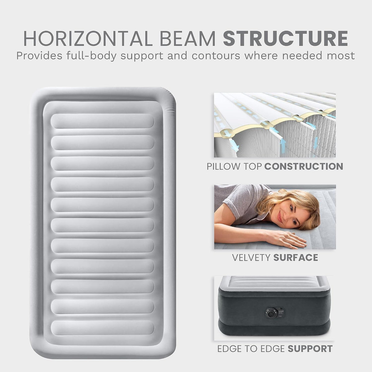 intex dura-beam 18" king size air mattress with on a desk or shelf