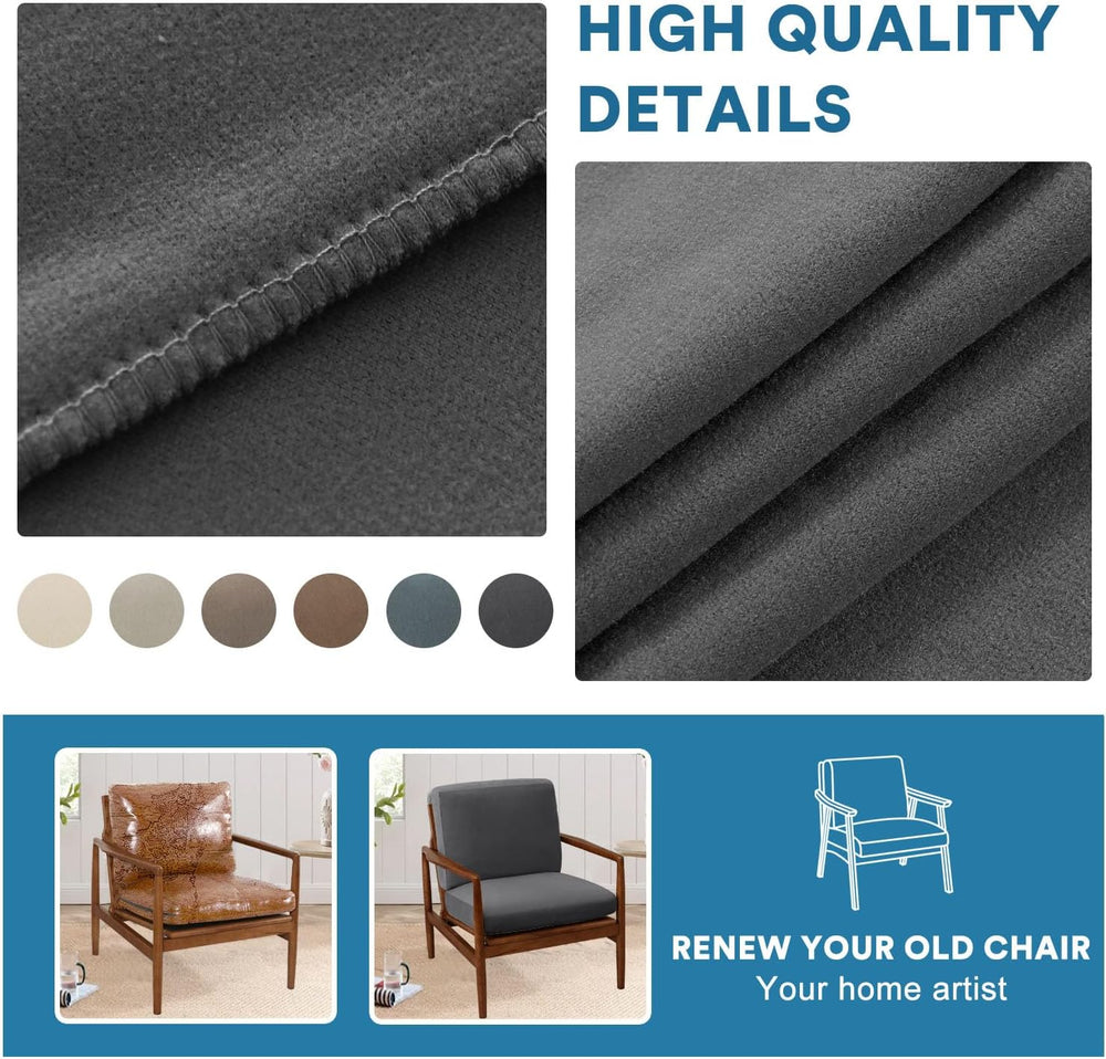 H.VERSAILTEX Fleece Accent Chair Cover Couch Cushion Covers 2 Piece Armchair ...