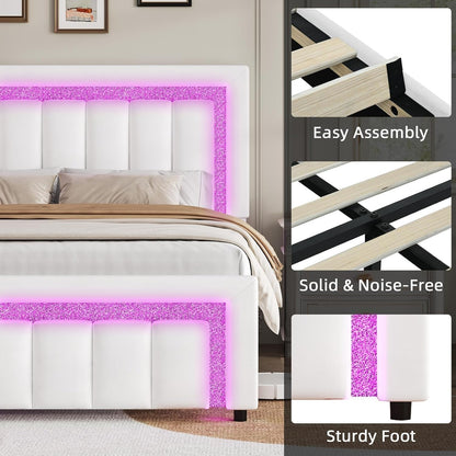 hombck twin bed frame with led lights and, package contents