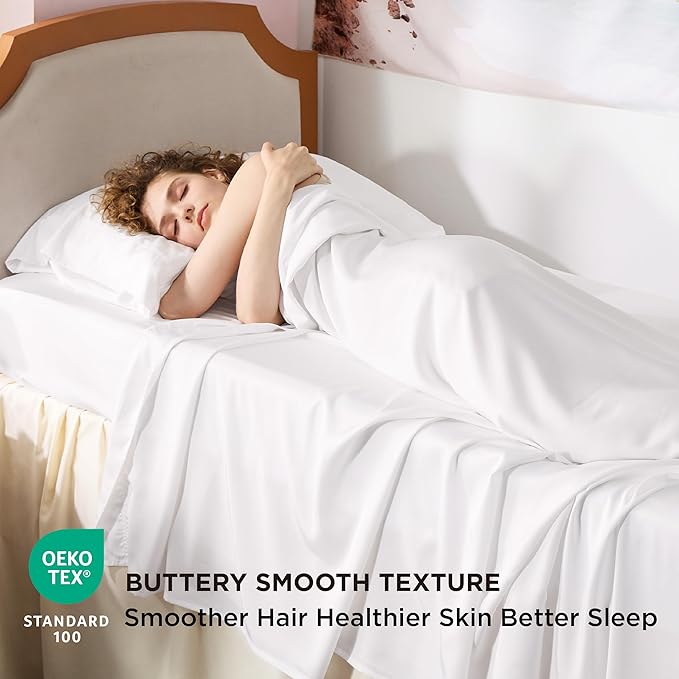 Bedsure Cooling Sheets Twin XL, Rayon Derived from Bamboo, Breathable & Soft - Image 4