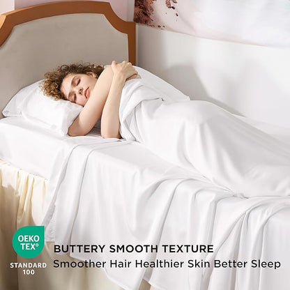 Bedsure Cooling Sheets Twin XL, Rayon Derived from Bamboo, Breathable & Soft - Image 4