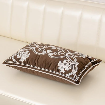 Aeckself European Floral Pillow Cover 12x20 Inch, Luxury Velvet Embroidered - Image 3