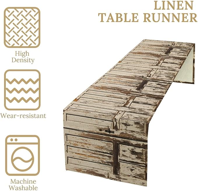 Barn Door Table Runner Rustic Wood Wooden Brown Farmhouse Door Western Country - Image 7