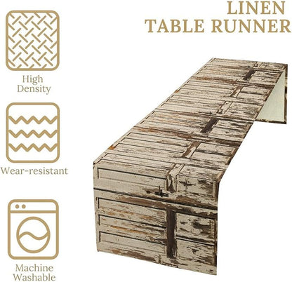 Barn Door Table Runner Rustic Wood Wooden Brown Farmhouse Door Western Country - Image 7