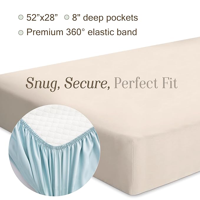 Bella Coterie Luxury Bamboo Viscose Crib Sheet | Organically Grown | Ultra Soft - Image 5