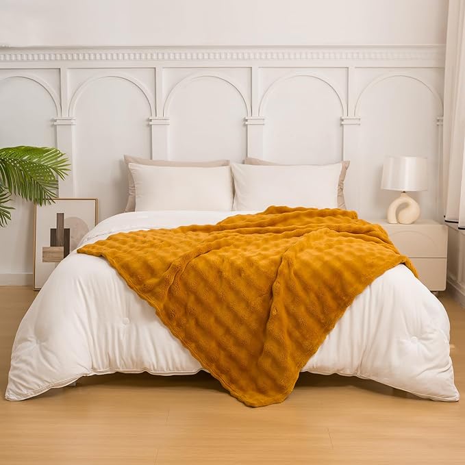 YUSOKI Luxury 3D Bubble Throw Blanket 2lb, All Ages, Home Decoration - Image 4