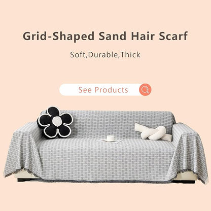 Grey Couch Cover Blanket Cute Geometrical Jacquard Washable Sofa Cover - Image 2
