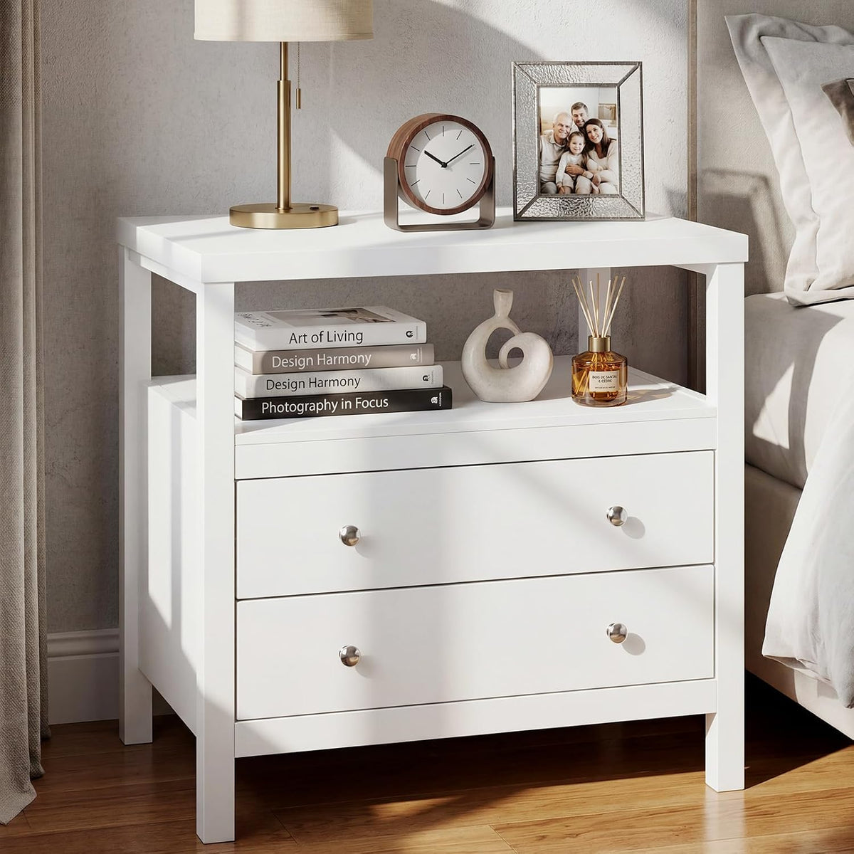 28 inch wide night stand, white nightstand with, main product view
