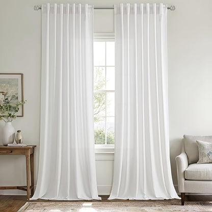 MIULEE Non-See-Through Privacy Linen Curtains 2 Panels, Light Filtering Window - Image 3