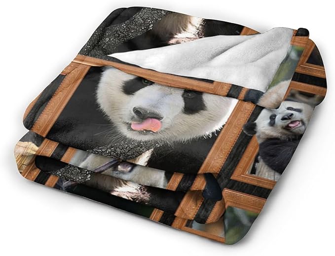 Panda Blanket Panda Throw Blanket Flannel Stuff Merch Cozy Decor Fleece Plush - Image 2
