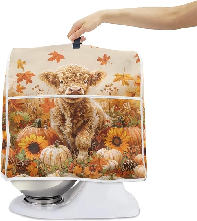 Highland Cow Stand Mixer Cover 6-8 Quart Pumpkin Kitchen Appliance Covers Dust - Image 6
