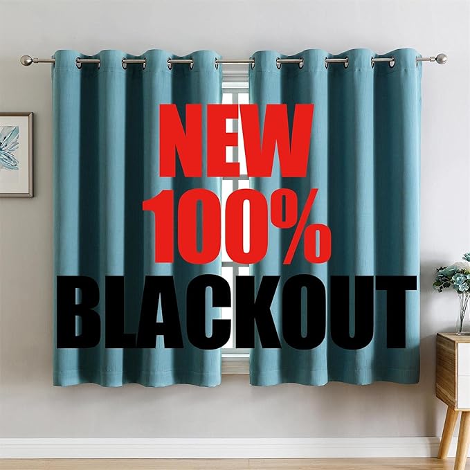 G2000 100% Blackout Curtains for Bedroom Living Room 63 Inch Length Teal Room by G2000