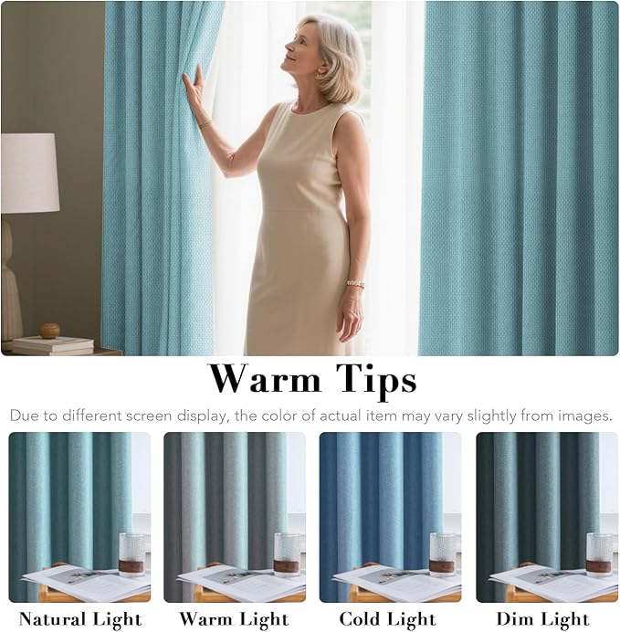 H.VERSAILTEX Linen Blackout Curtain 108 Inches Long - Image 7