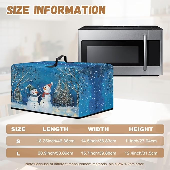 Microwave Oven Cover, Christmas Snowman Heat-Resistant Polyester Machine - Image 6