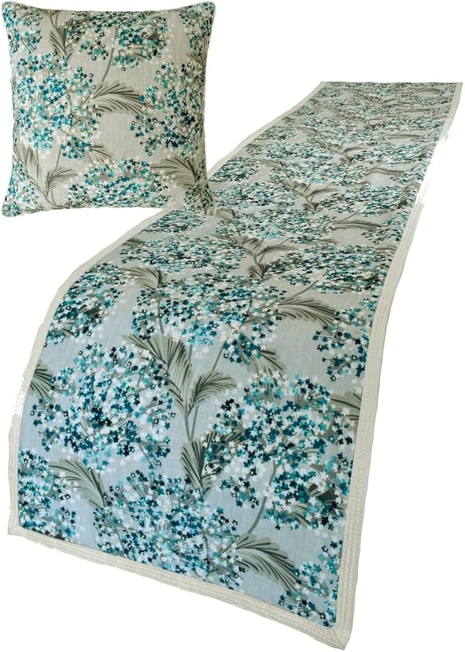 The HomeCentric King/Queen/Twin Blue Decorative Full 68"x18" Bed Runner by TheHomeCentric