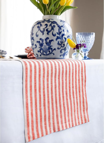Solino Home Striped Linen Table Runner 156 Inches Long - Image 2