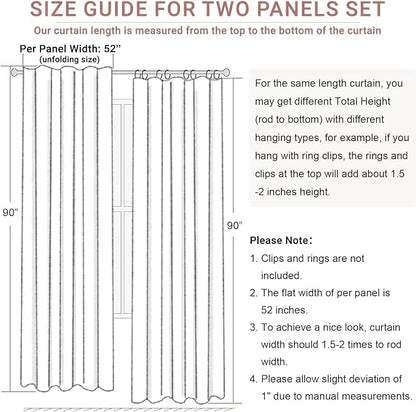 White Complete Blackout 90 Inch Curtains Boho Rustic Closet Kids Curtains 2 - Image 9