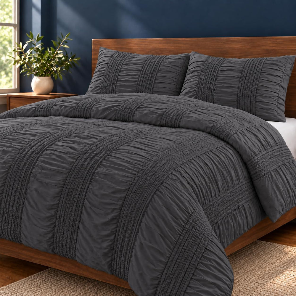 DREAMCARE Duvet Cover King - Hidden Zipper with 8 Internal Ties, 3pc Set