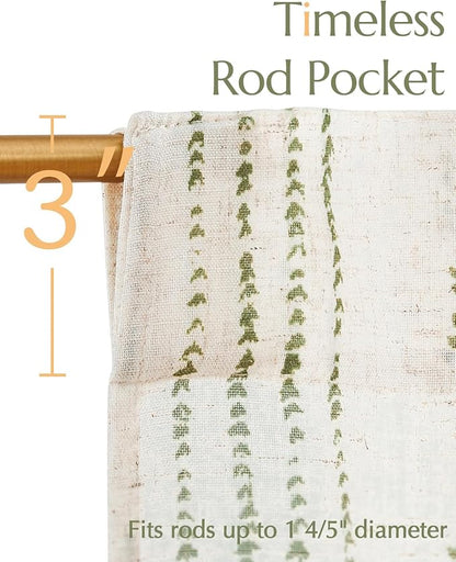 jinchan Boho Kitchen Curtains Linen Cafe Tier Curtains 36 Inch Bohemian - Image 4