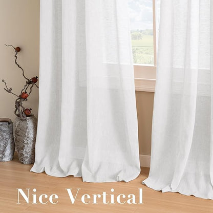H.VERSAILTEX Natural Linen Semi Sheer Curtains Soft Semi Sheer Curtain Panels - Image 7