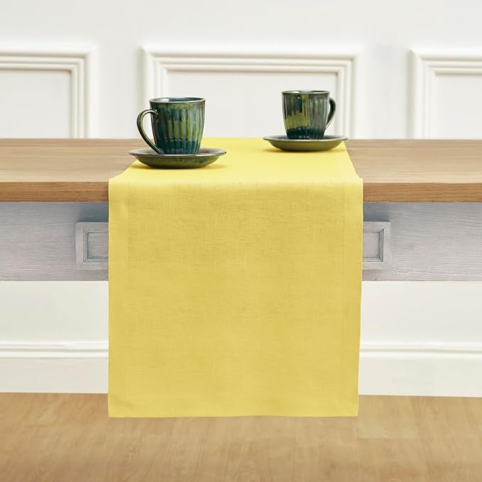 Solino Home Linen Sunshine Yellow Table Runner 60 Inches by SolinoHome