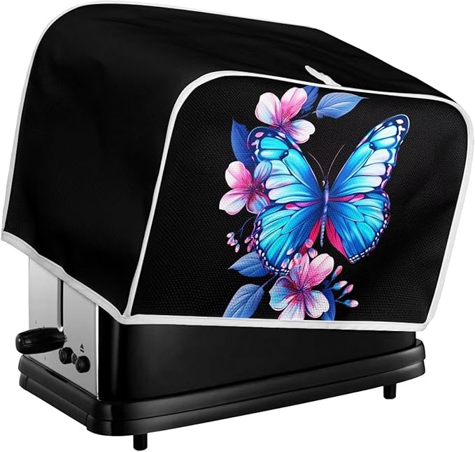 ZFRXIGN Blue Butterfly Toaster Cover 4 Slice Wide Slot Small Appliance Covers - Image 5