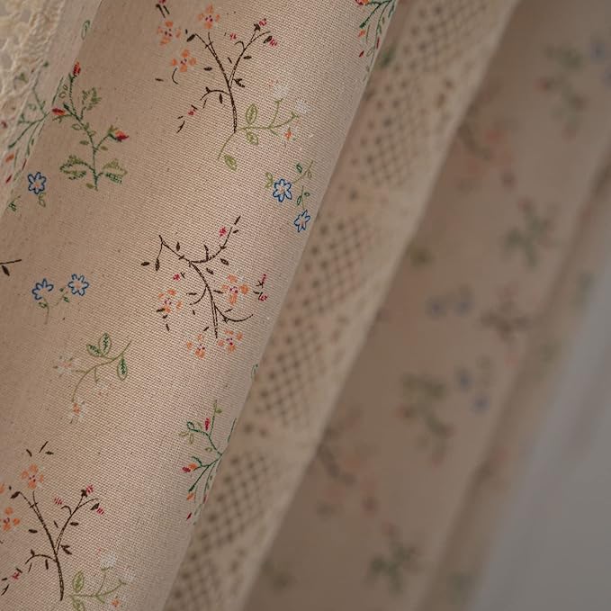 ENJOYBRIDAL Floral Curtains 96 Inch Length 2 Panels Crochet Lace Patchwork - Image 6