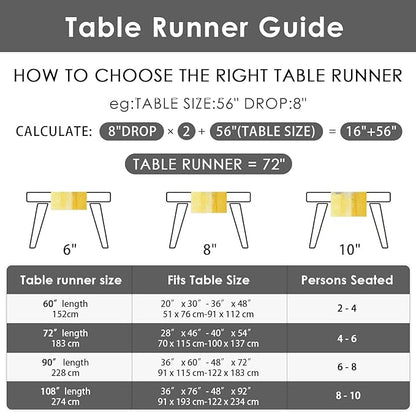 Emvency Yellow Abstract Table Runner, Modern Grey White Art Painting - Image 7