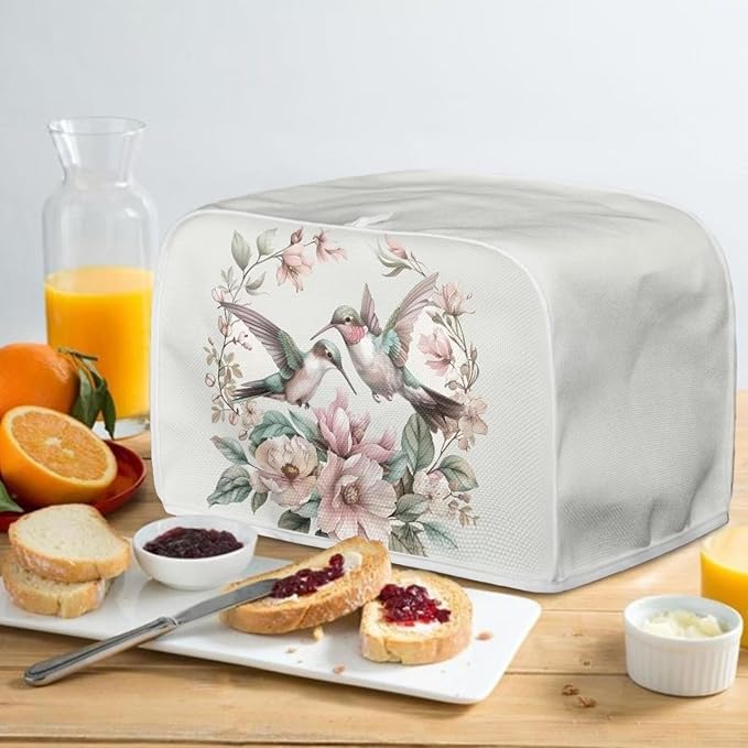 ZFRXIGN Flower Hummingbird Toaster Cover 4 Slice Toaster Dust Cover Small - Image 4