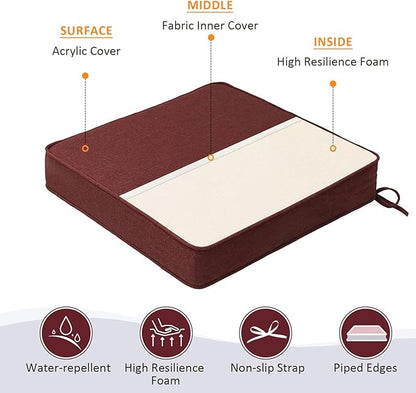Sunbrella Square Corner Seat Cushions, Indoor Outdoor Water Repellent Universal - Image 4
