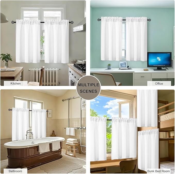Gwine Short Curtains for Bedroom 45 Inches Long, Short Half Window Kitchen - Image 7