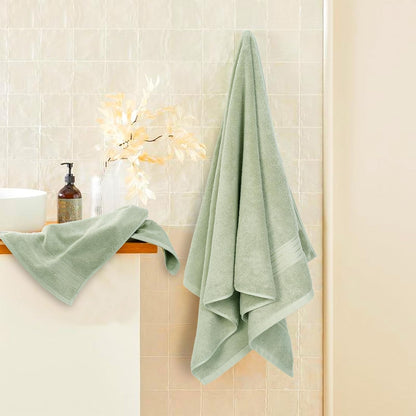 cozyart luxury bath towel set 6 pcs, sage, view 9