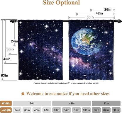 Renaiss 42 x 96 Inch Earth Galaxy Tiers Curtains - Image 6