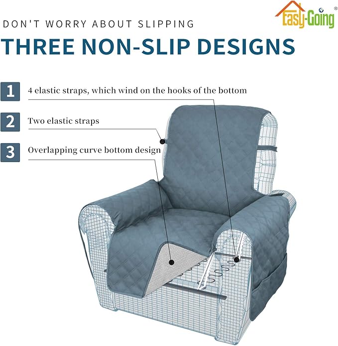 Easy-Going Sofa Slipcover Waterproof Recliner Chair Cover Non-Slip Fabric Couch - Image 3