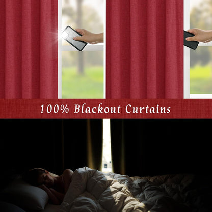 lamit 63 inch length 100% blackout linen curtains, close-up detail