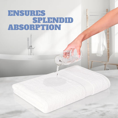 wealuxe white bath towels set of 4-27x54, 100% showing dimensions