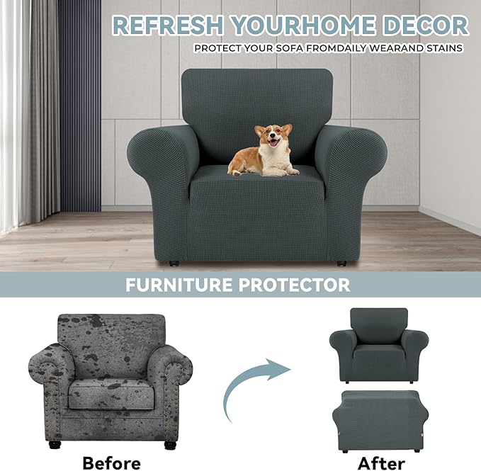 LURKA Stretch Chair Sofa Slipcovers 1 Piece Couch Covers - Image 3