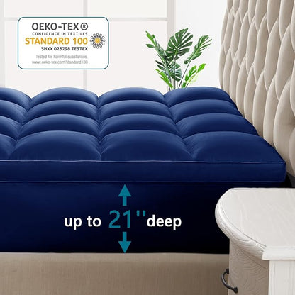 CHOKIT Full Mattress Topper, Extra Thick Pillow Top Mattress Pad - Image 8