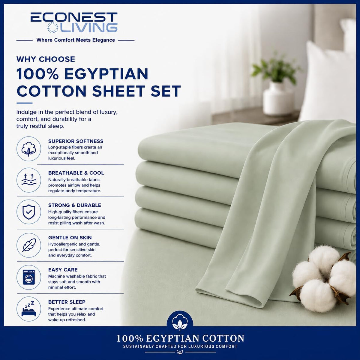 split king sheets for adjustable bed, 7pc egyptian, package contents
