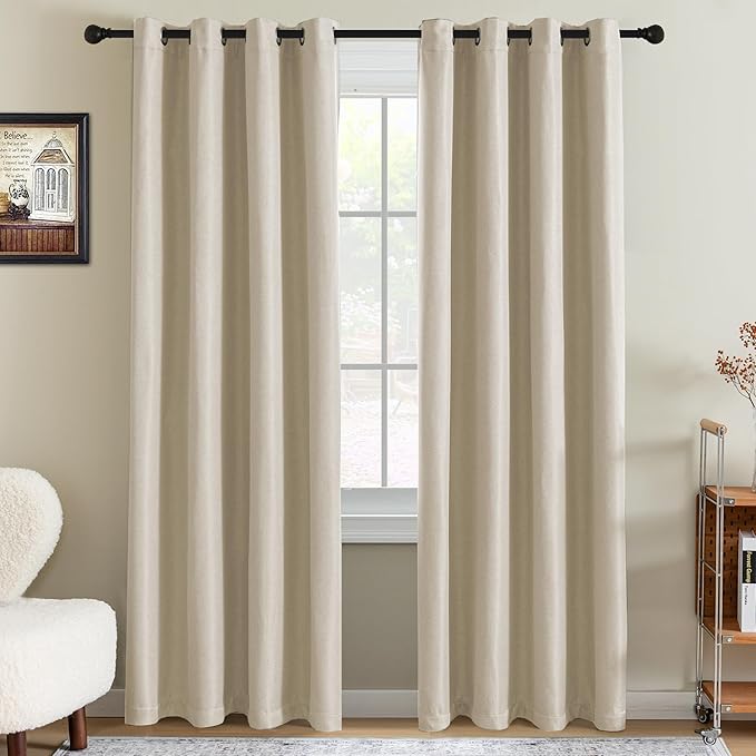 H.VERSAILTEX 90% Blackout Linen Curtains 84 Inches Long by HVERSAILTEX