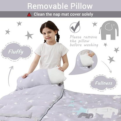 Toddler Nap Mat with Pillow and Blanket, Extra Large Rolled Napping Mats - Image 5