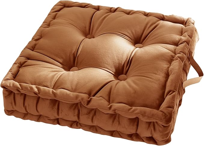 vctops Fall Square Solid Color Velvet Seat Cushion by vctops