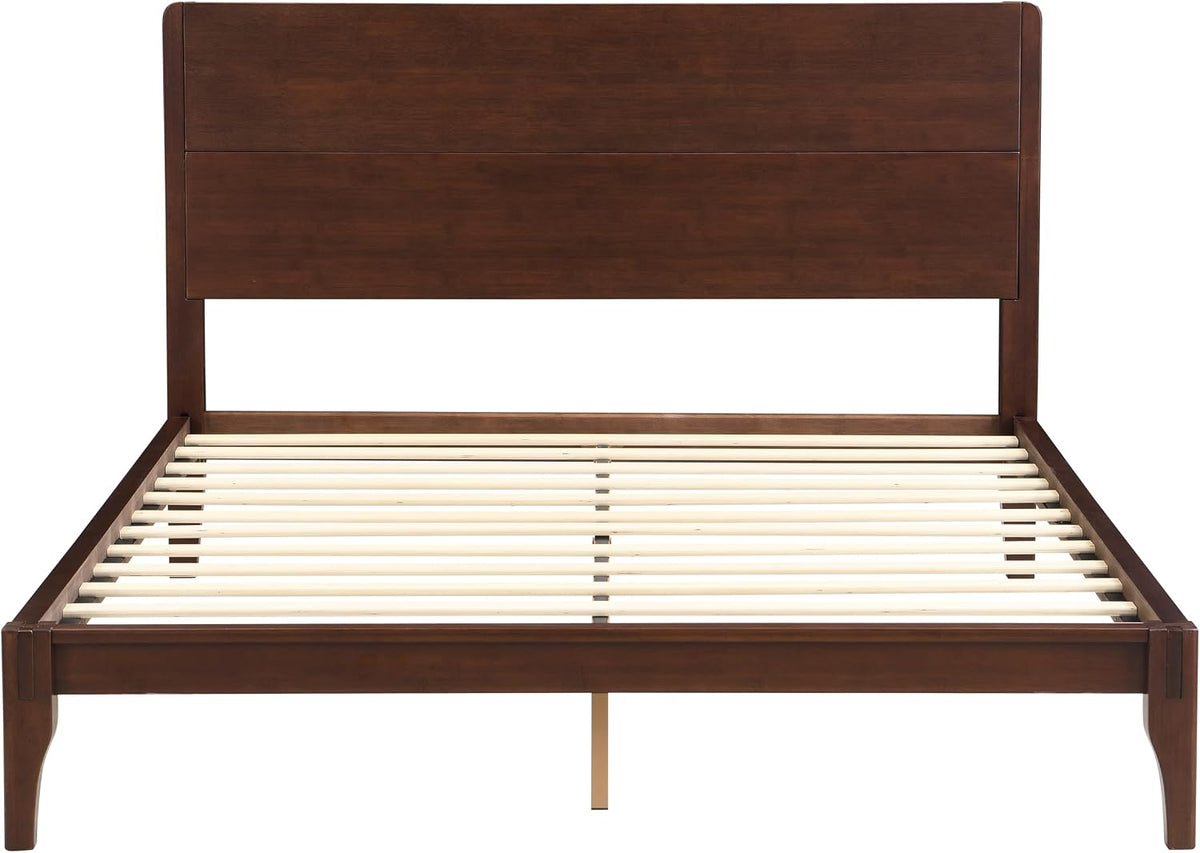 merax queen size bamboo platform bed frame with, package contents