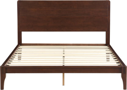 merax queen size bamboo platform bed frame with, package contents